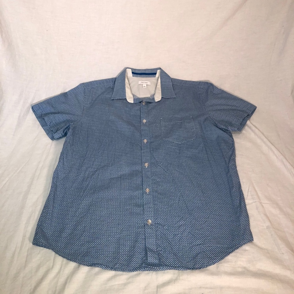 Calvin Klein All Over Pattern Button Up Shirt L - image 1